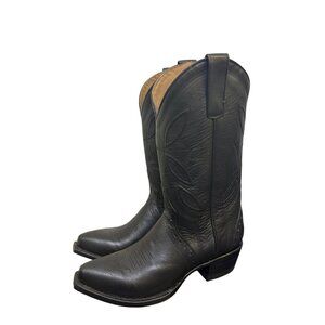 Alvies Black Leather Western Cowboy Boots Size 9